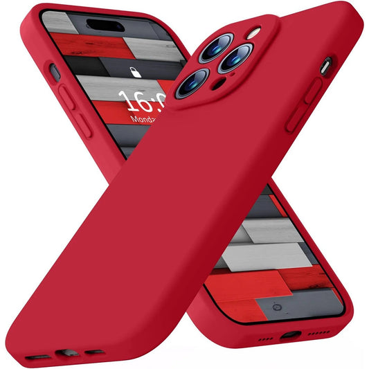 Red Silicone Protective Case for iPhone 17 16 15 14 13 12 11