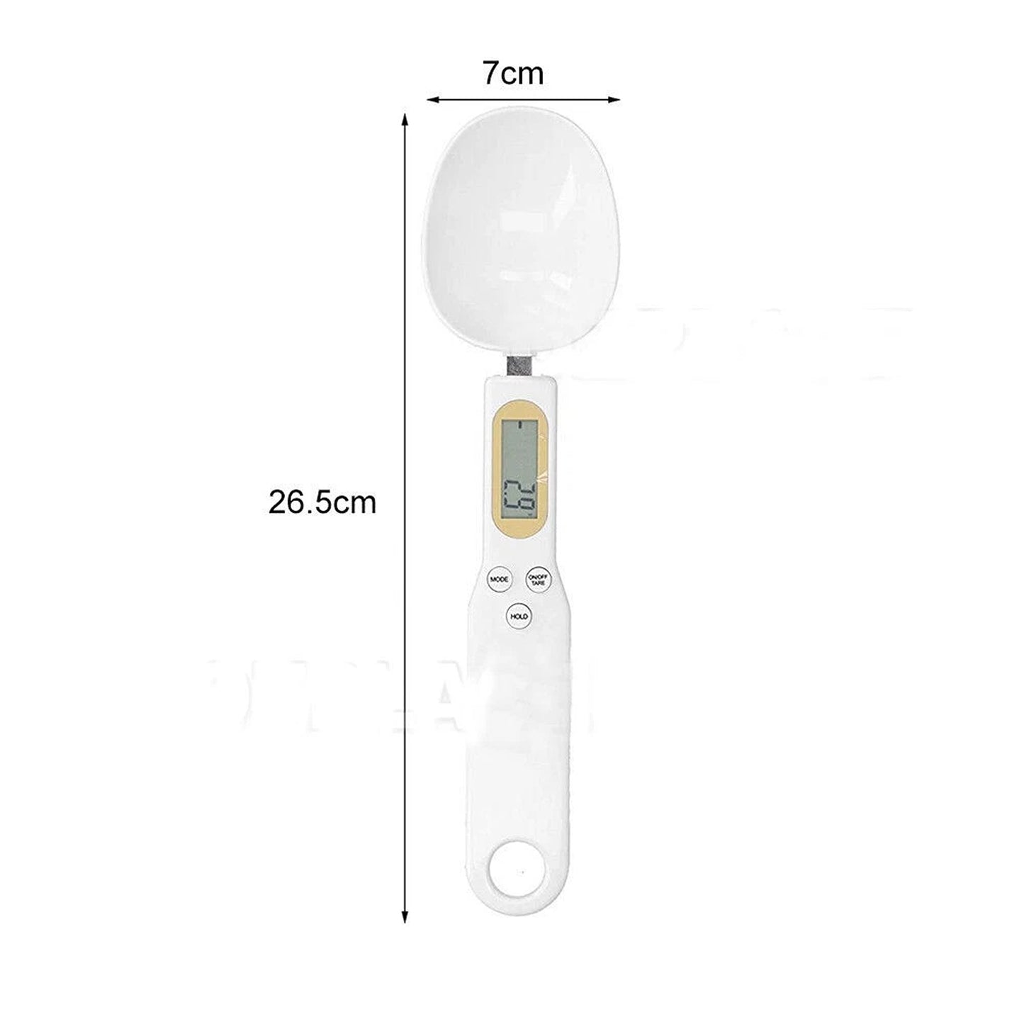 White Digital Measuring Spoon Scale with LCD Display for Kitchen