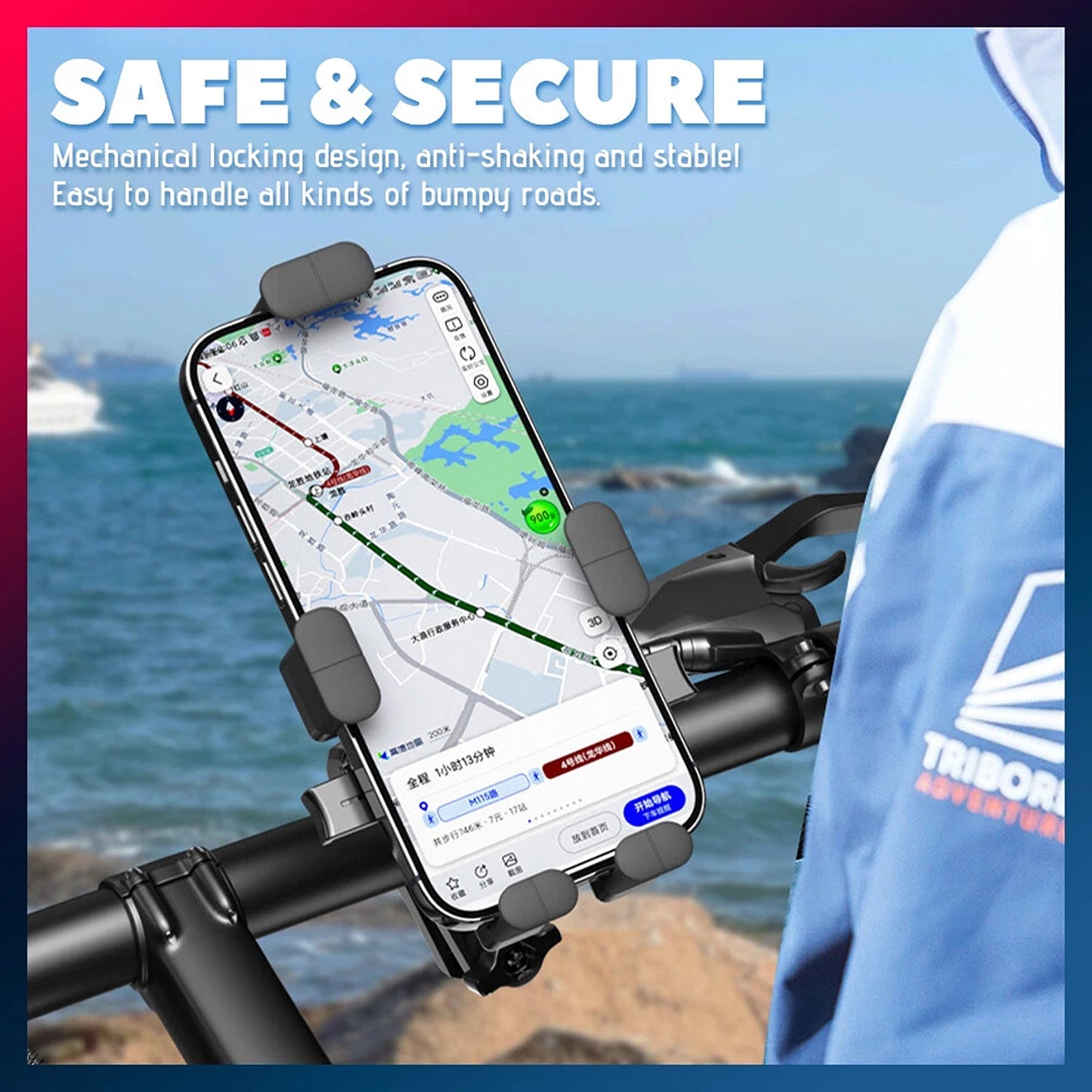 360 Degree Rotating Phone Holder Mount for Motorcycle and Bicycle
