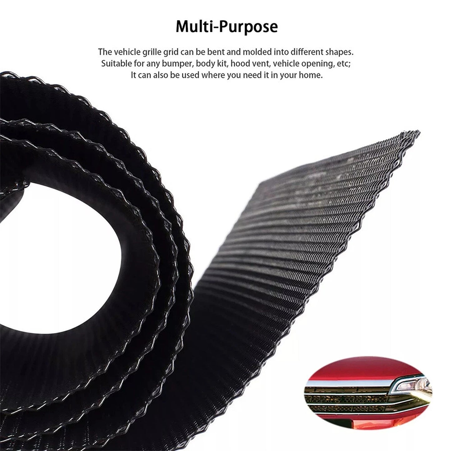 Universal Car Grille Mesh Aluminum Alloy Insert for Bumper