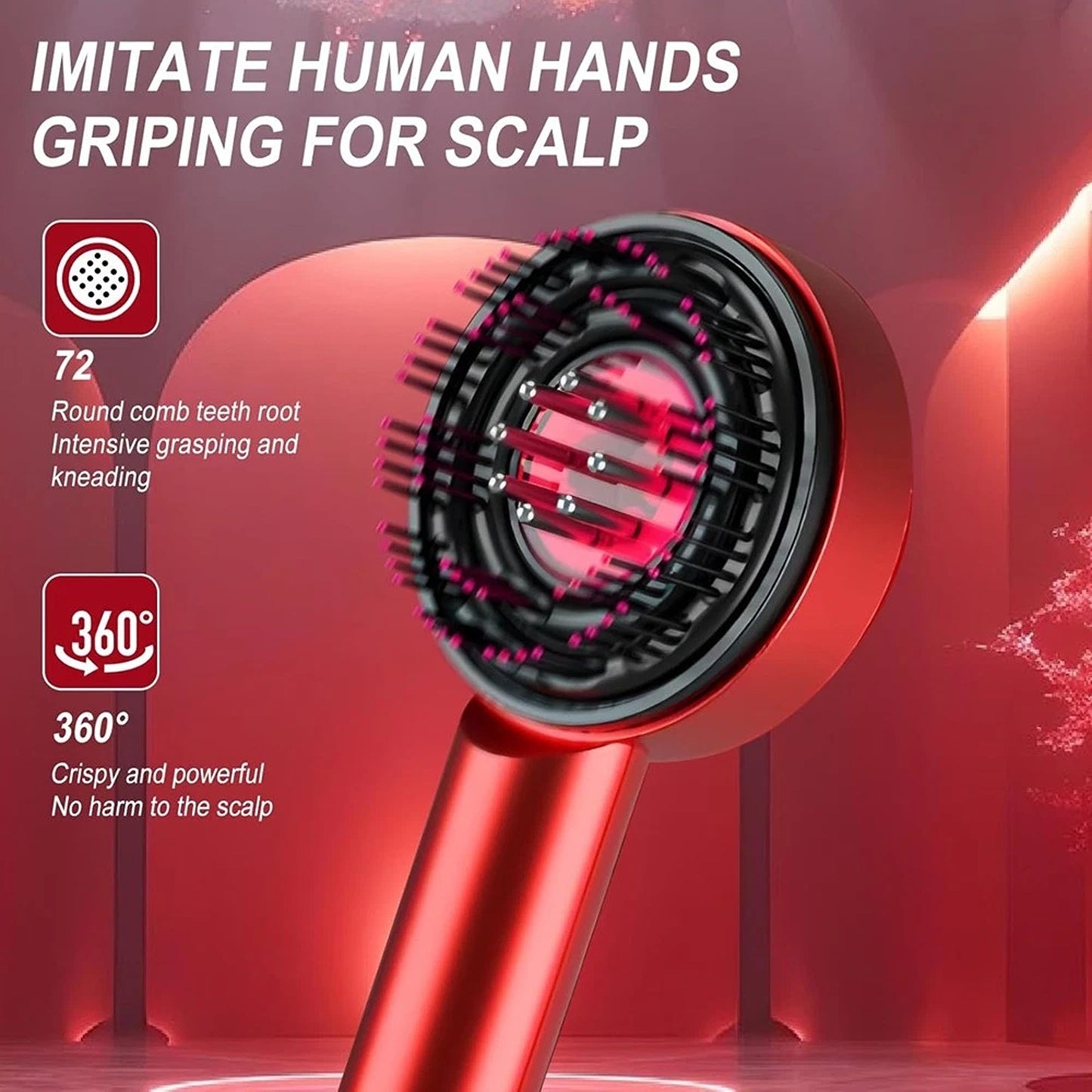 Electric Scalp Massage Comb with Red and Blue Light Therapy for Hair Care