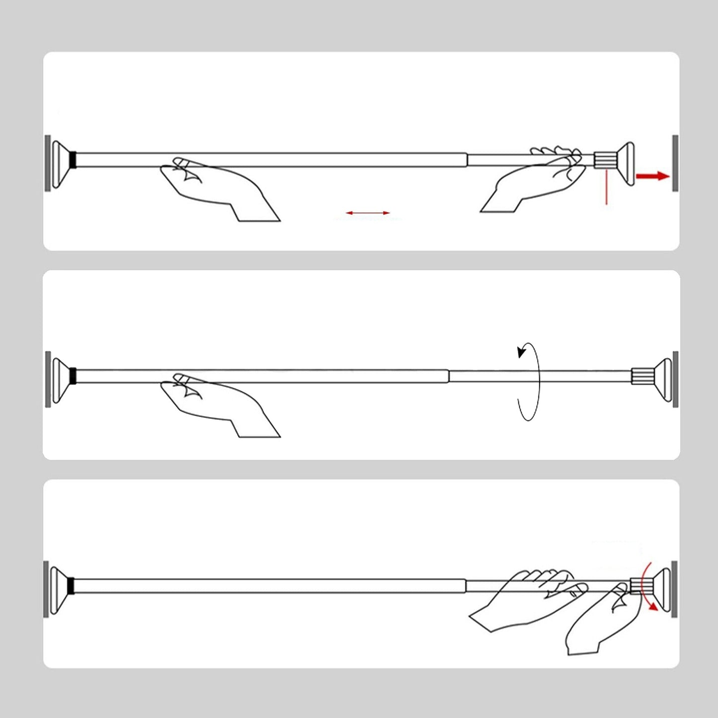 Extendable Adjustable Tension Curtain Rod