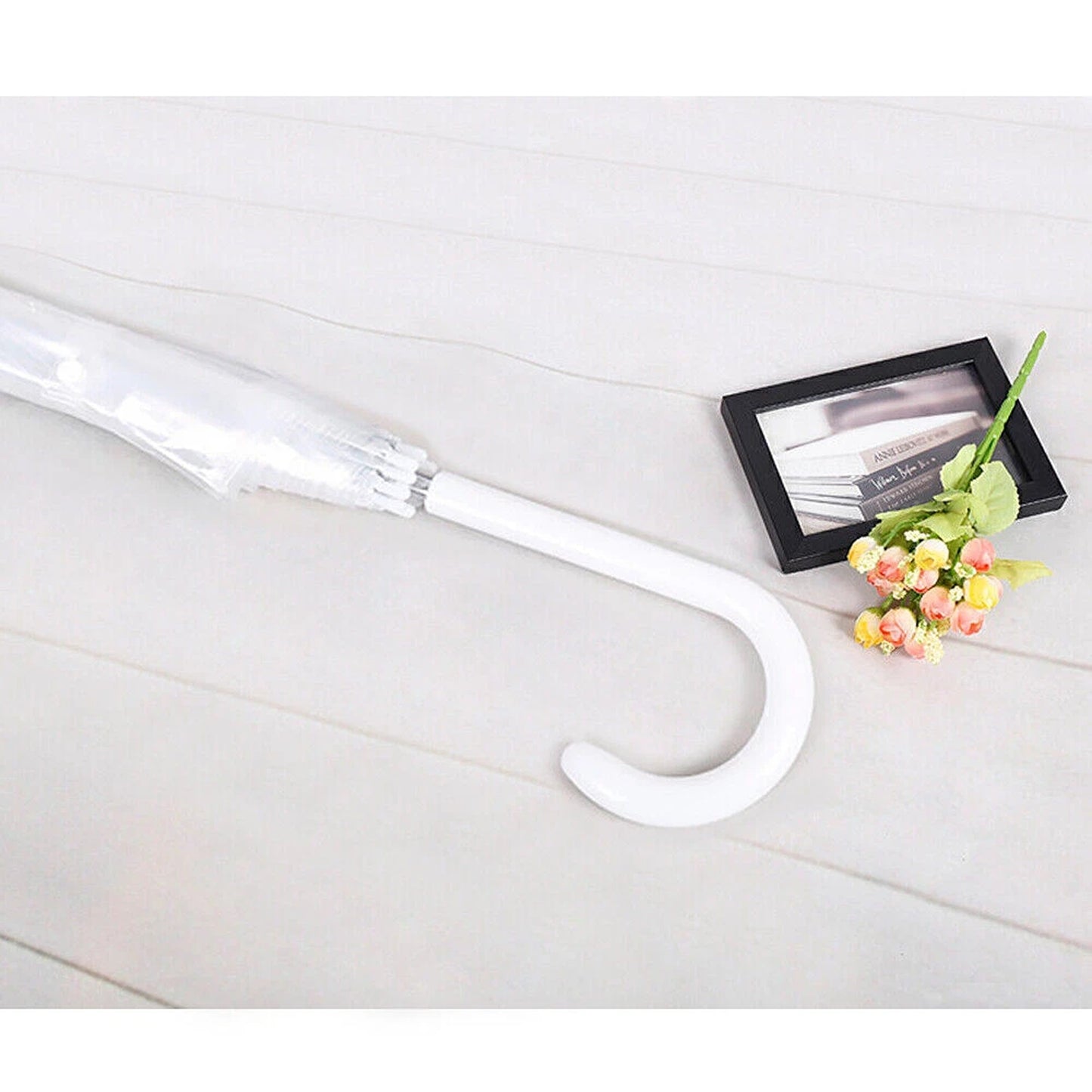 Clear Handle Dome Transparent Rain Umbrella Waterproof Semi Automatic