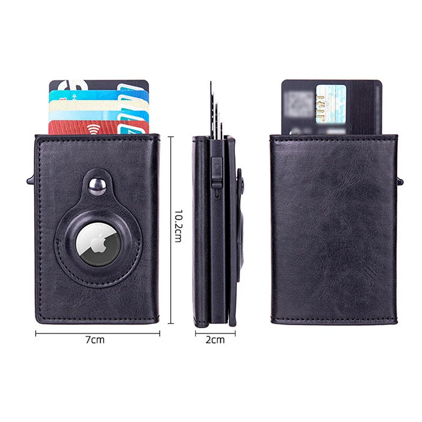 PU Leather Wallet with AirTag Holder Credit Card and Cash Case