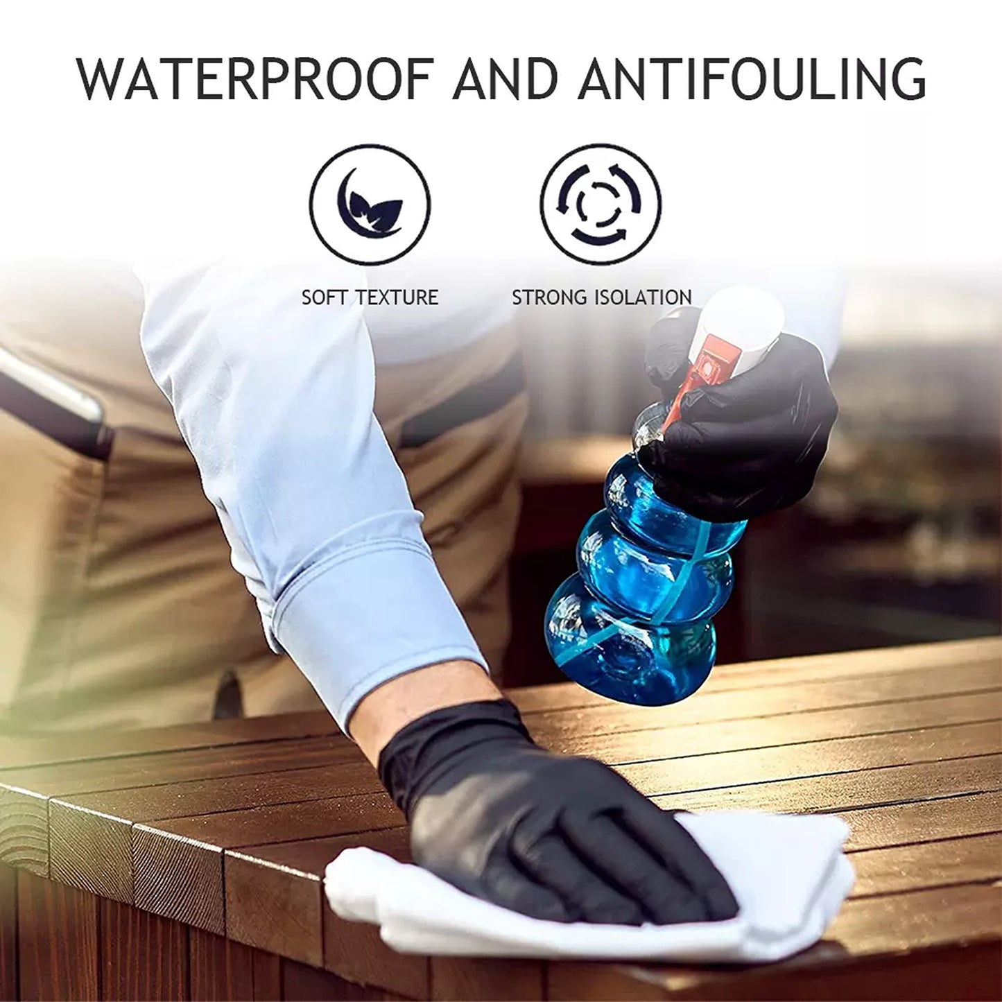 Industrial Mechanic Disposable Nitrile Gloves Rubber Blend Powder Free 100pcs