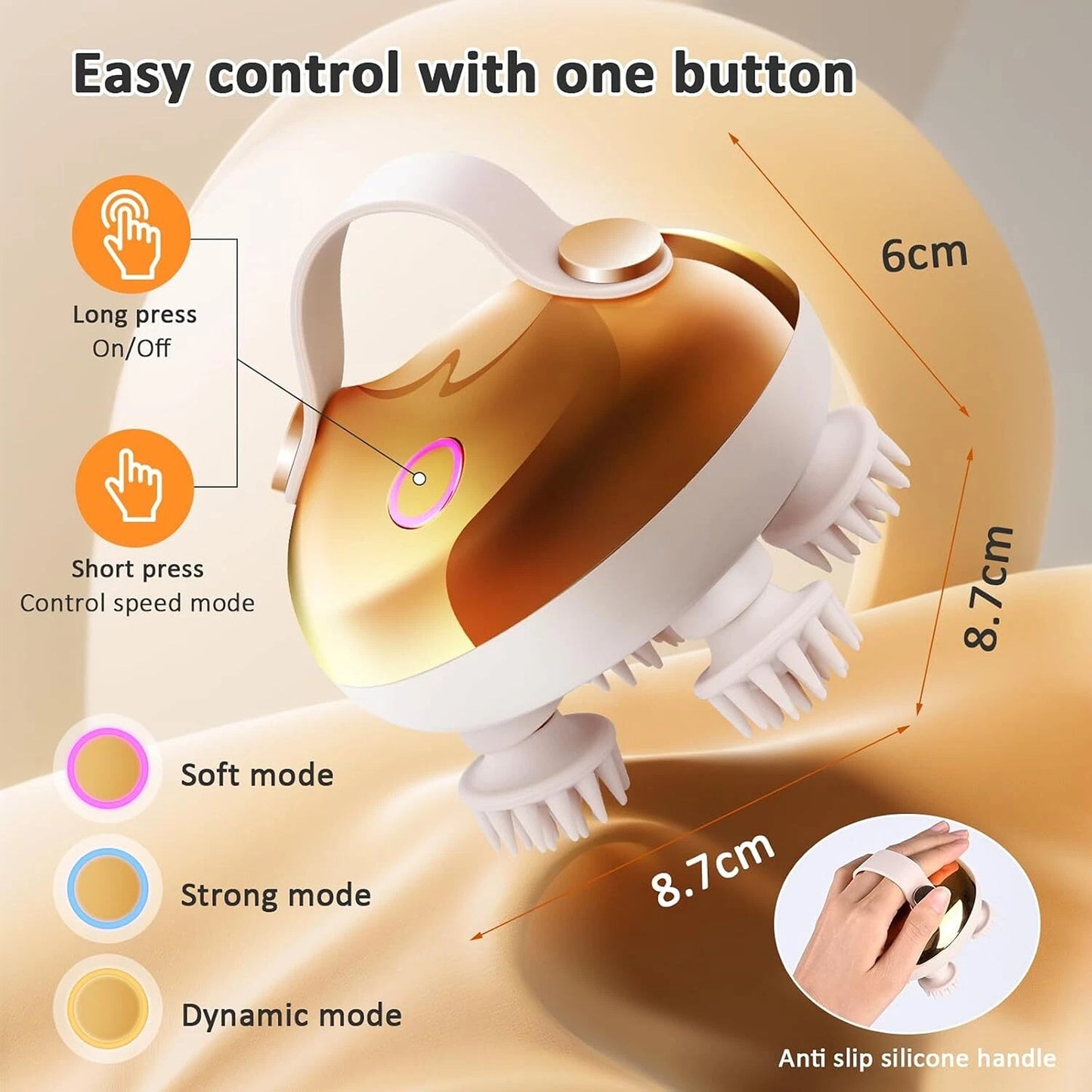 Electric Scalp Massager Waterproof Head and Hair Massage Tool
