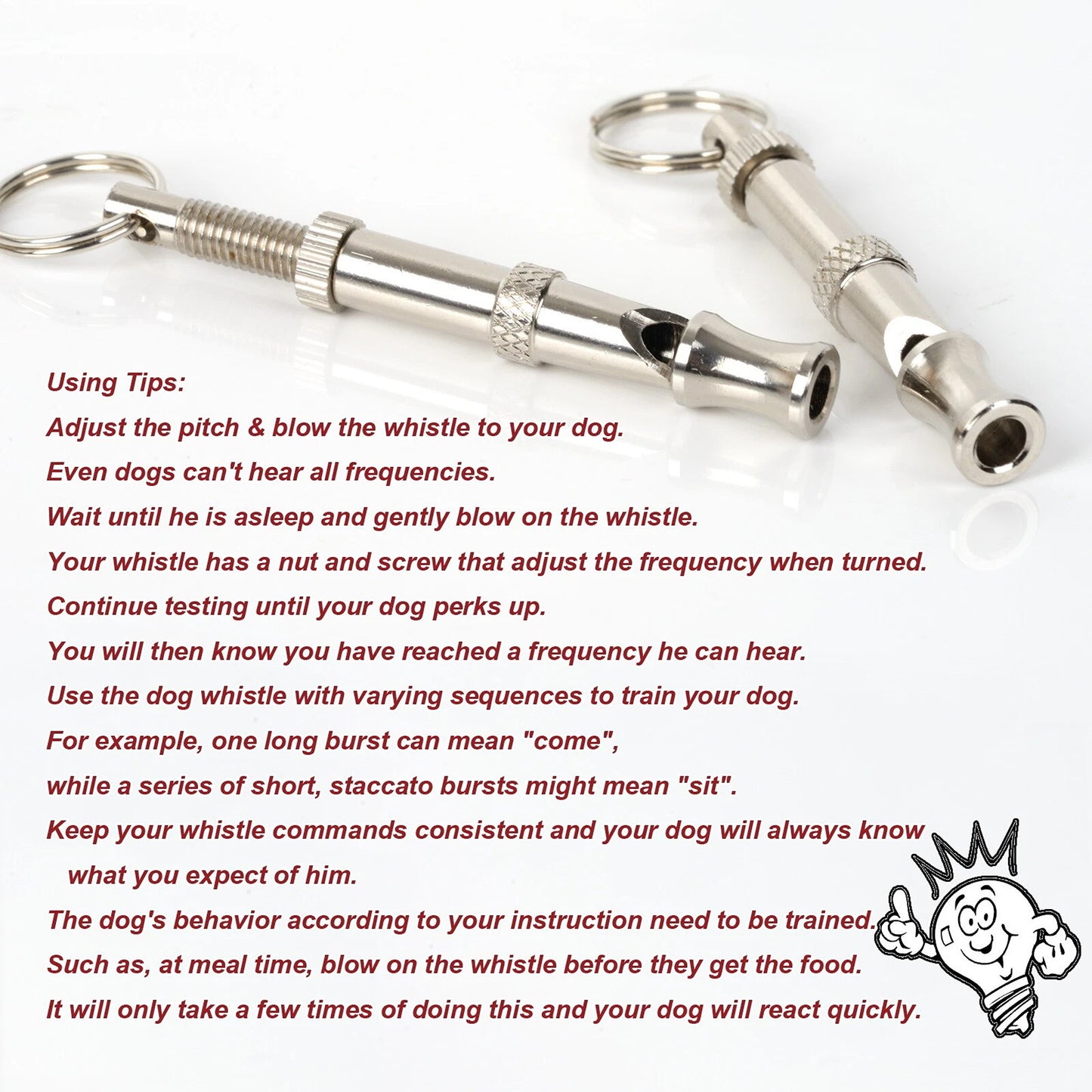 Dog Training Whistle Ultrasonic Adjustable Pitch for Obedience