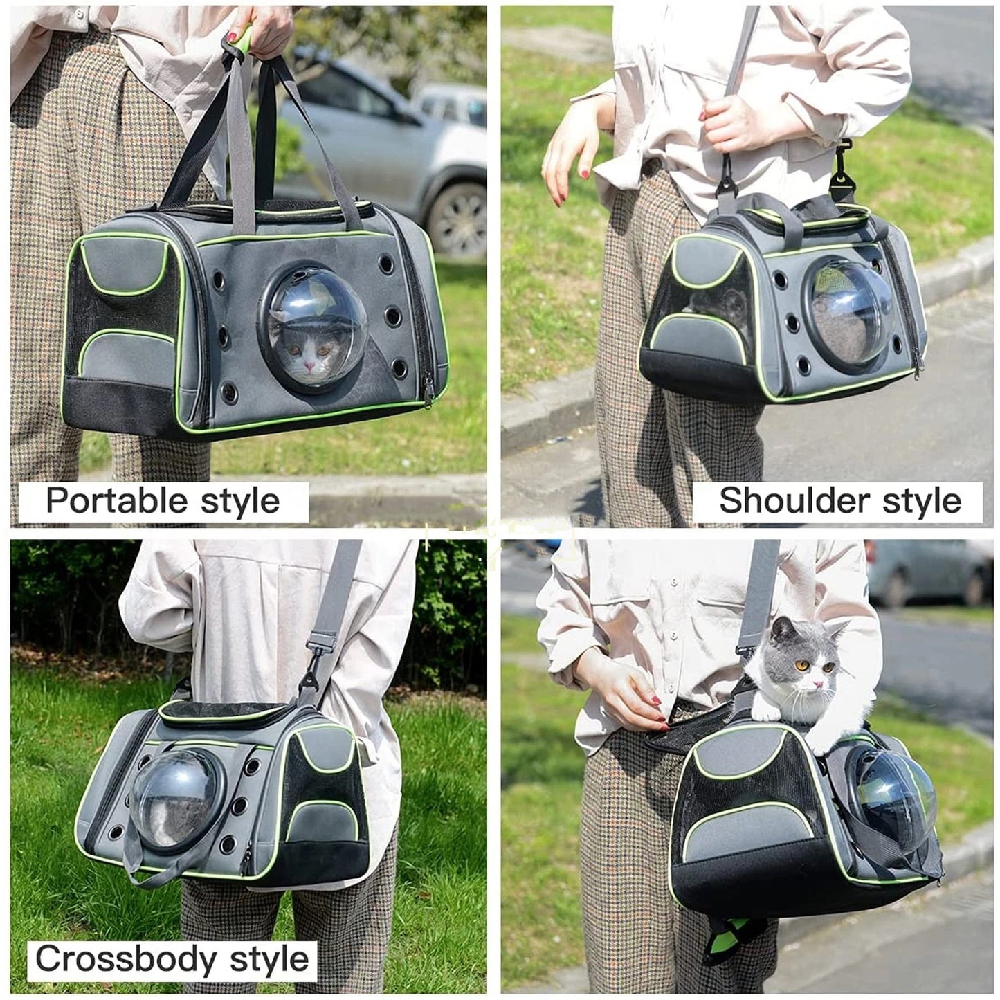 Cat and Dog Carrier Travel Bag with Breathable Mesh and Shoulder Strap