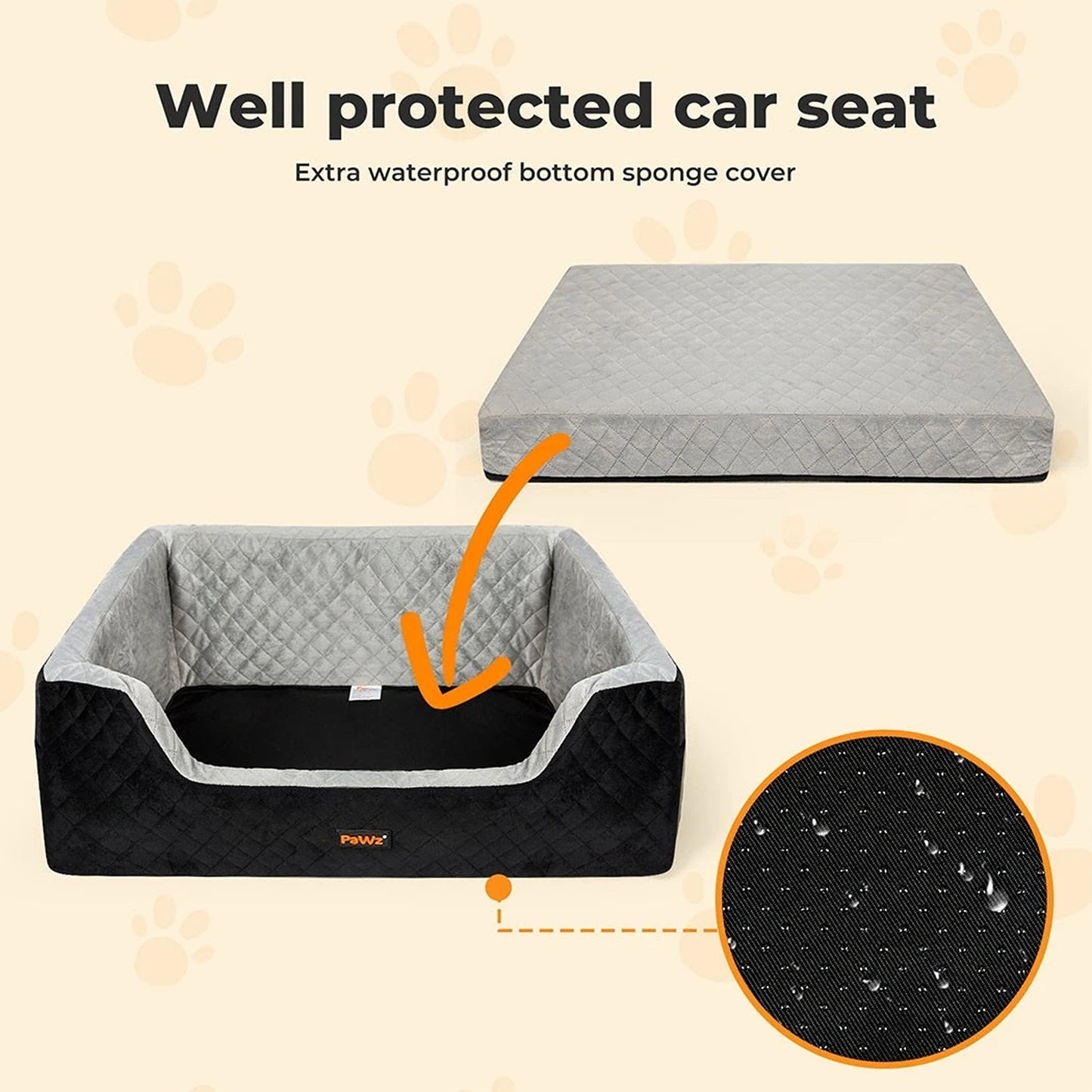 Dog Car Booster Seat Belt Safety Pet Travel Bed Washable Basket