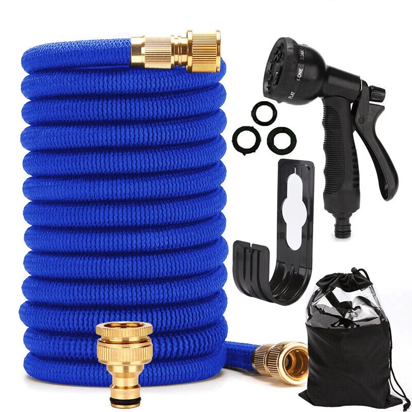 Flexible Garden Hose Pipe 100FT with Nozzle Spray Gun