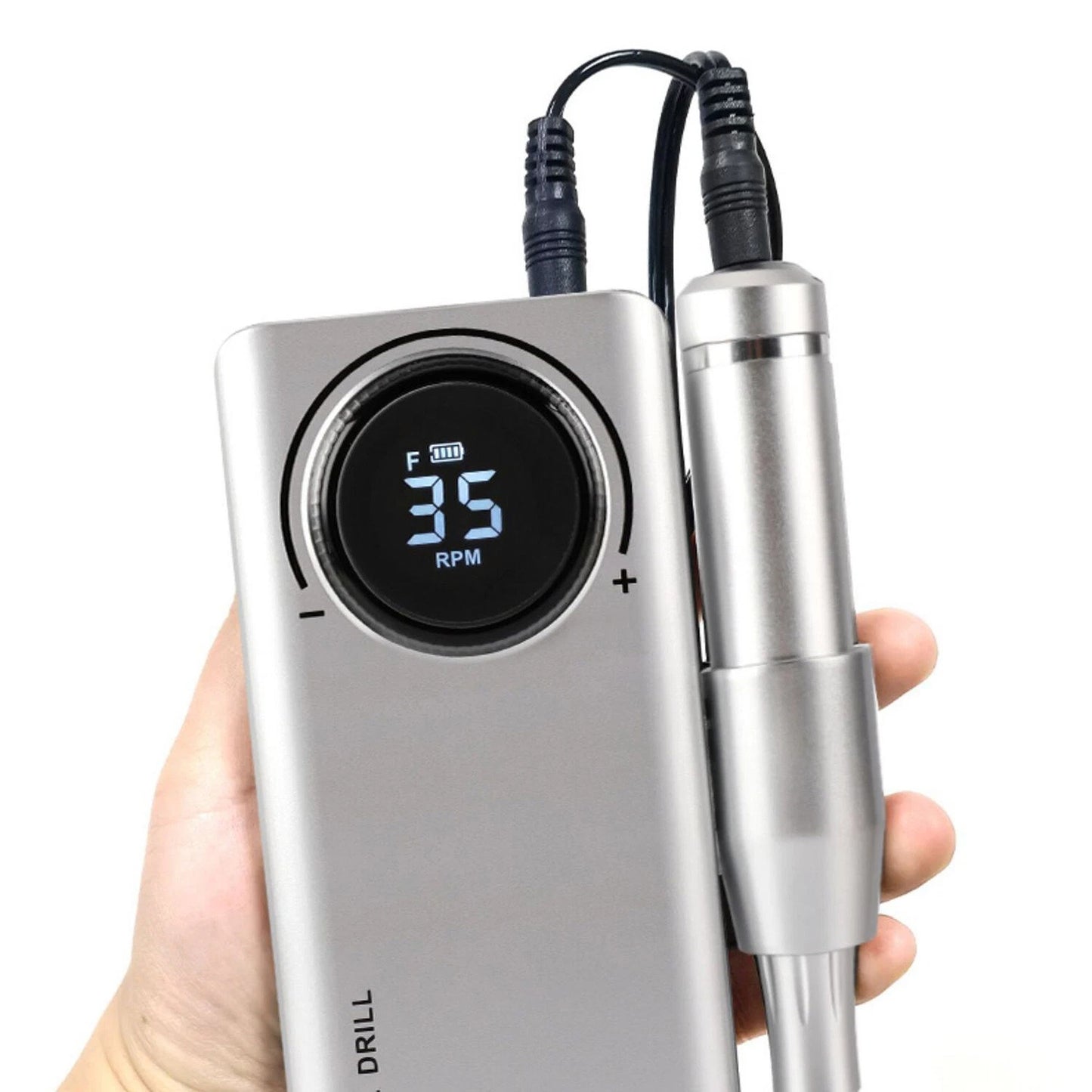Silver Portable Nail Drill Machine for Manicure and Pedicure 35000RPM
