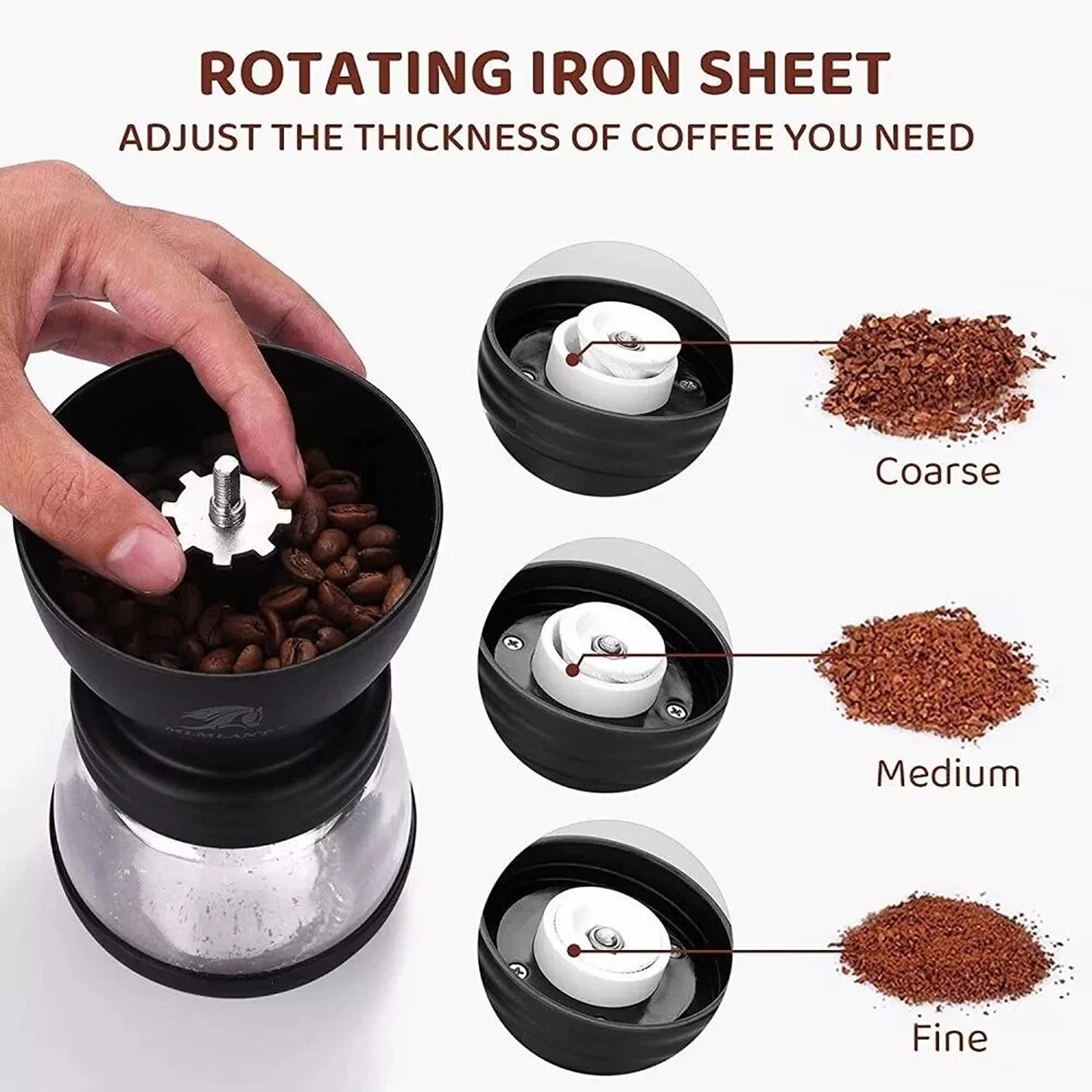 Manual Coffee Mill with Ceramic Burr for Beans and Spices