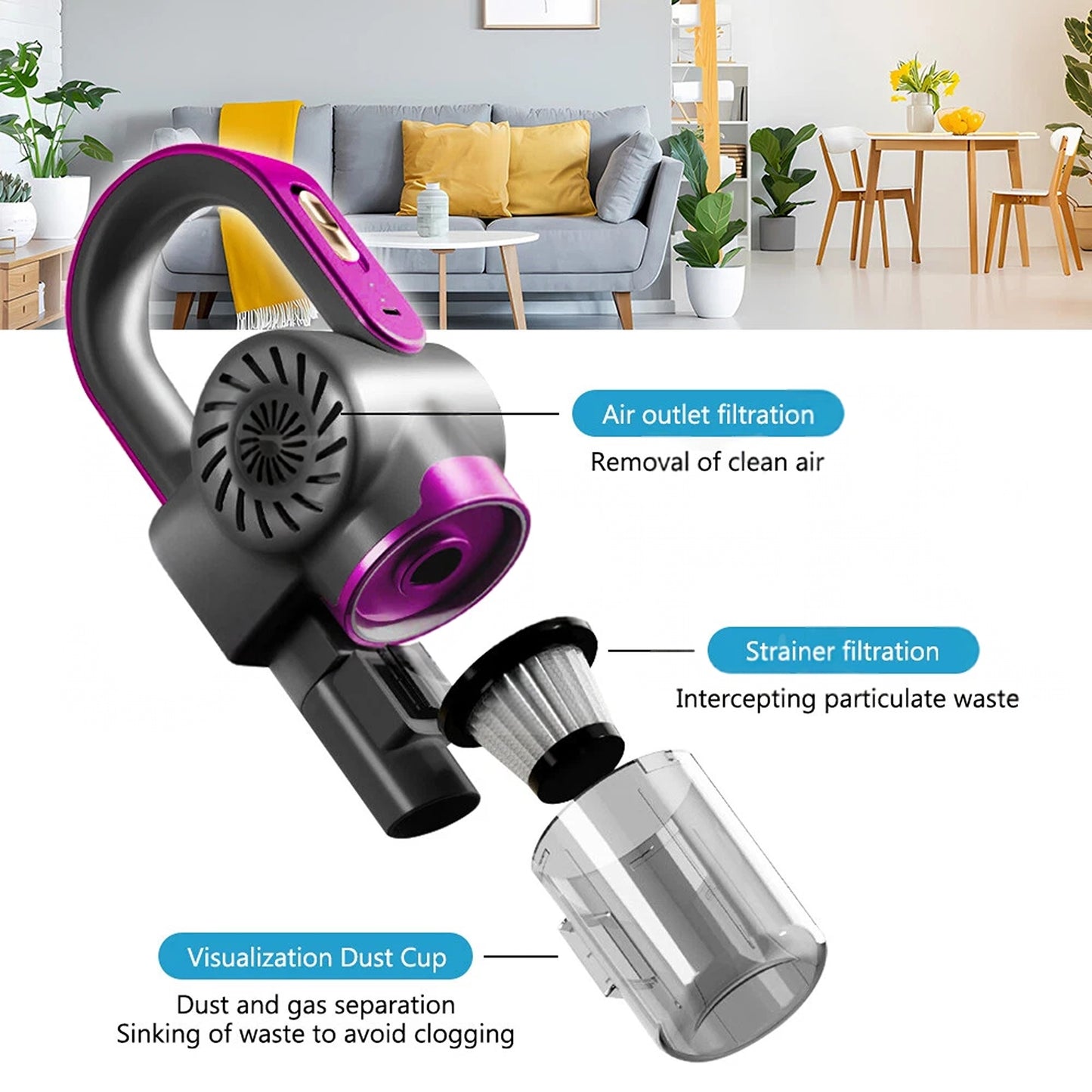 Cordless Handstick Vacuum Cleaner Handheld Upright for Home