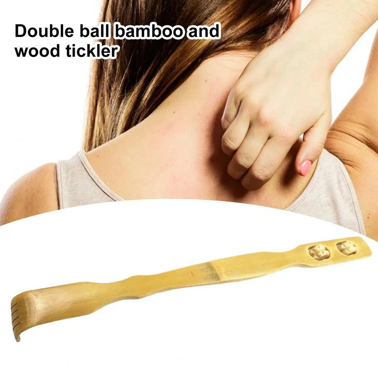 2pcs Wooden Back Scratcher with Long Handle for Body Massage