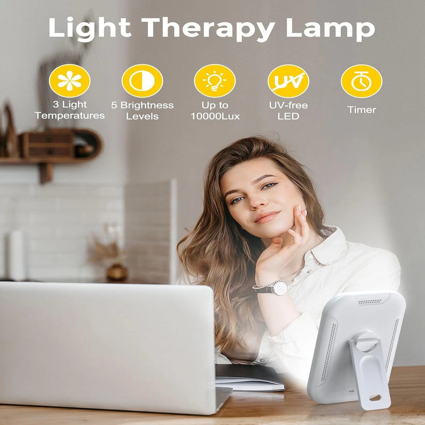 Slim Light Box for SAD Therapy 10000 Lux for Light Therapy Treatment