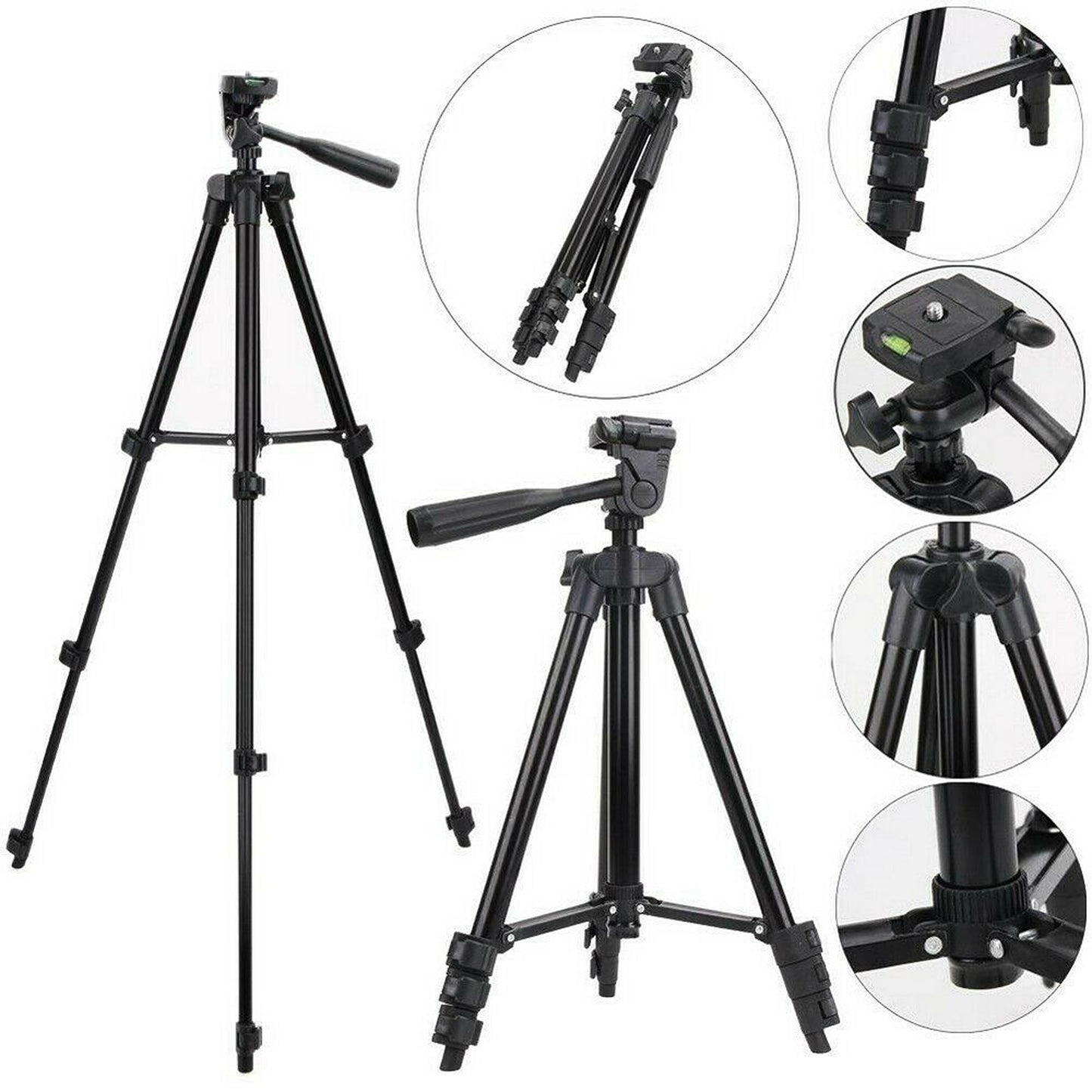 Adjustable Tripod Stand with Remote and Phone Mount for iPhone and Samsung Devices