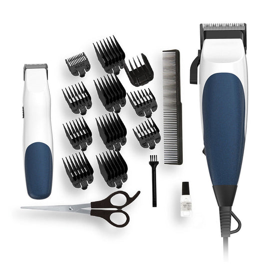 Hair Clipper and Beard Trimmer Combo 19pc Kit with Bonus Battery