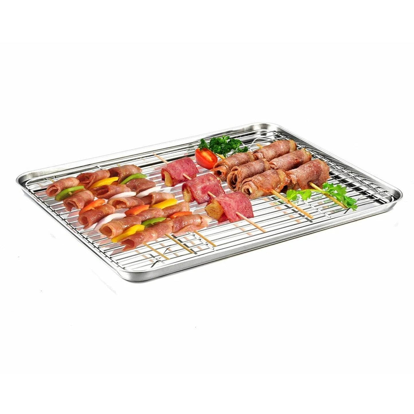 Stainless Steel Baking Tray with Cooling Rack Cookie Sheet Pan Set