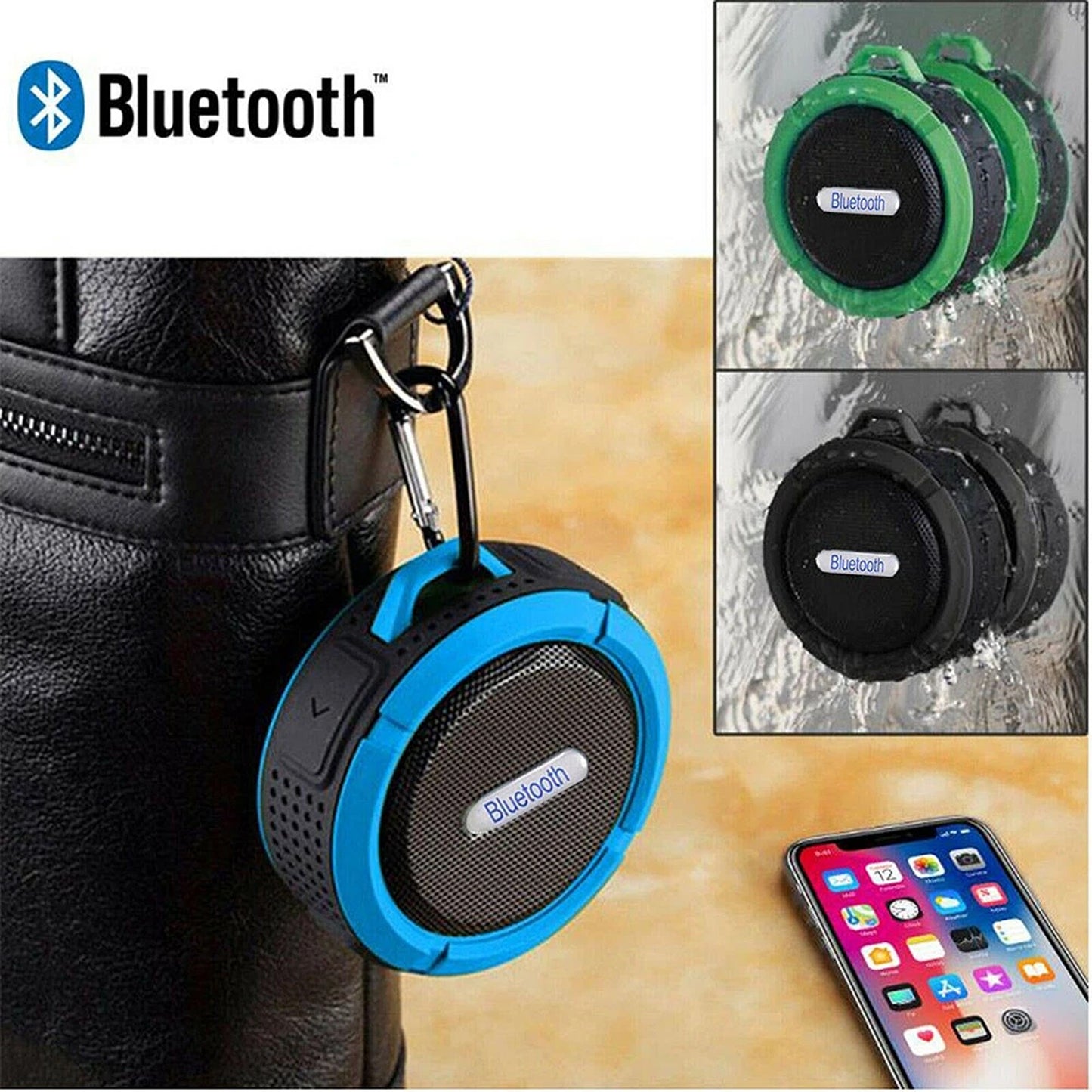 Portable Bluetooth Shower Speaker Waterproof Wireless for Car