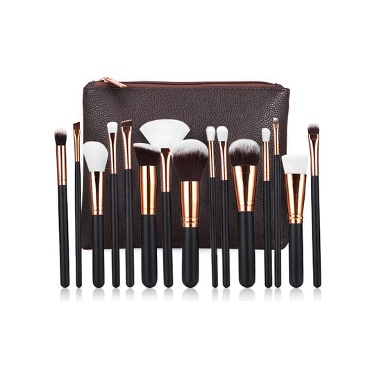 15 Piece Beauty Brush Set for Everyday Makeup Application