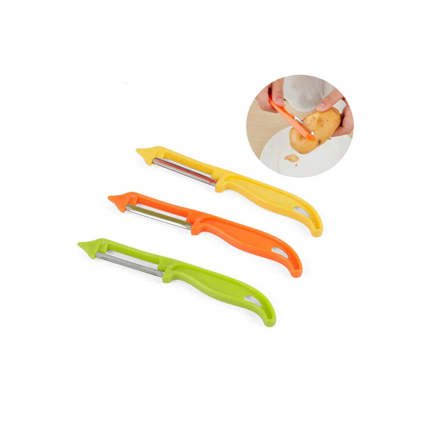 3 Pack Stainless Steel Vegetable Peelers for Potatoes and Fruit