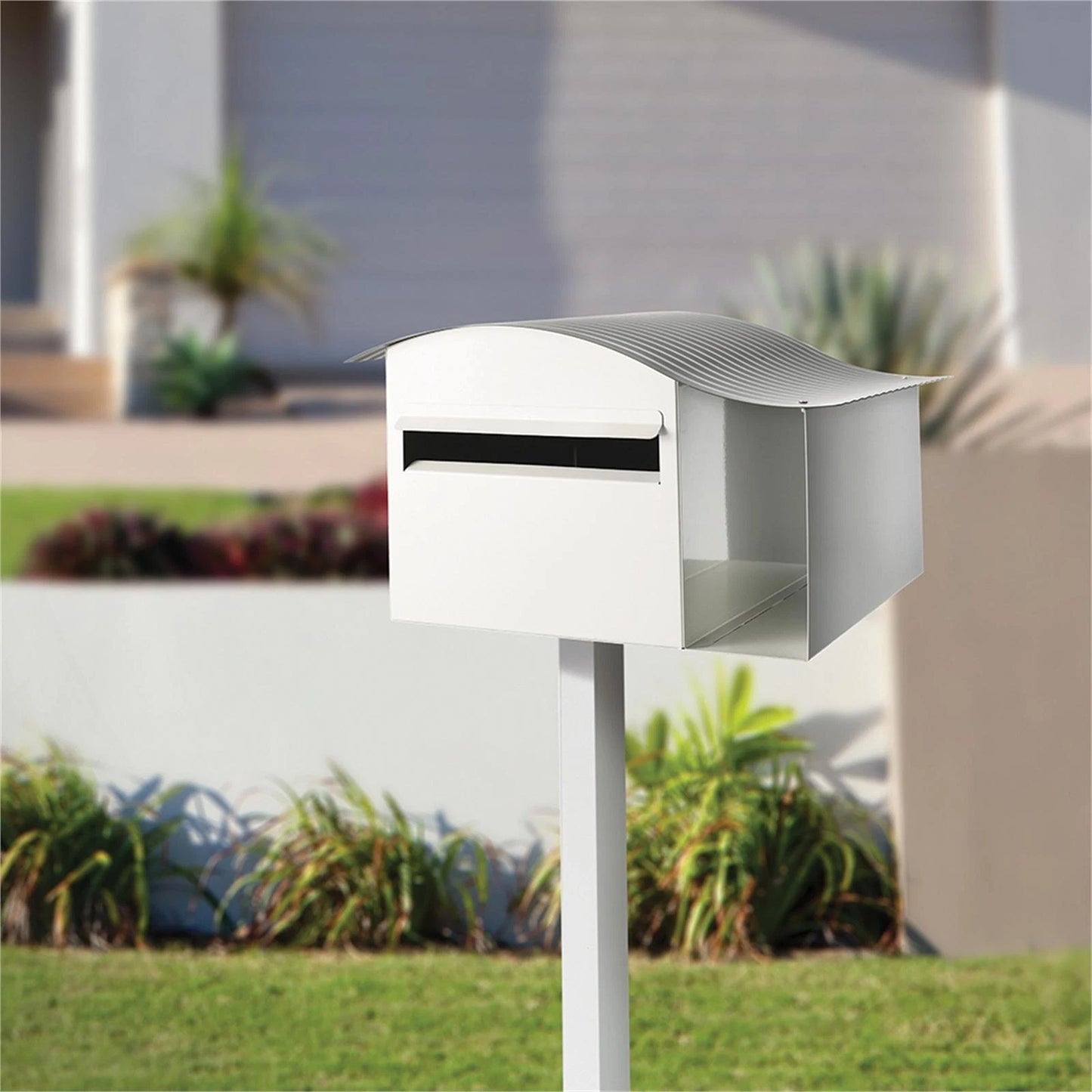 Lockable Letterbox with Newspaper Holder Suits A4 Wall Mounted