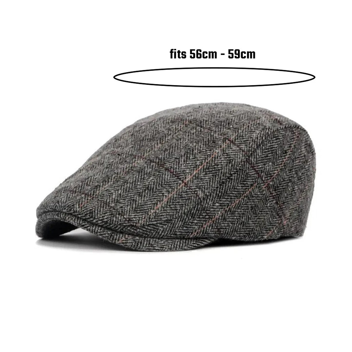Grey Mens Retro Newsboy Cap Gatsby Ivy Driving Hat