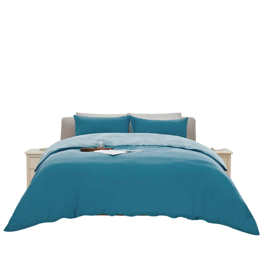 Slate Blue 2000 Thread Count Quilt Cover Set Soft Luxury Bedding