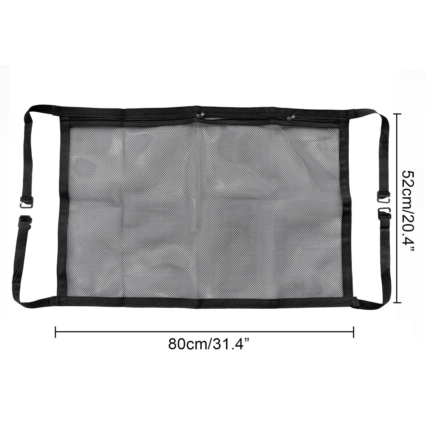 Car Roof Storage Net Zipper Bag Interior Travel Pocket