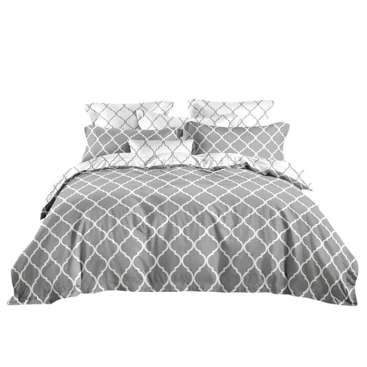 Ultra Soft Quilt Duvet Doona Cover Set with Pillowcase All Sizes - Geometry Print