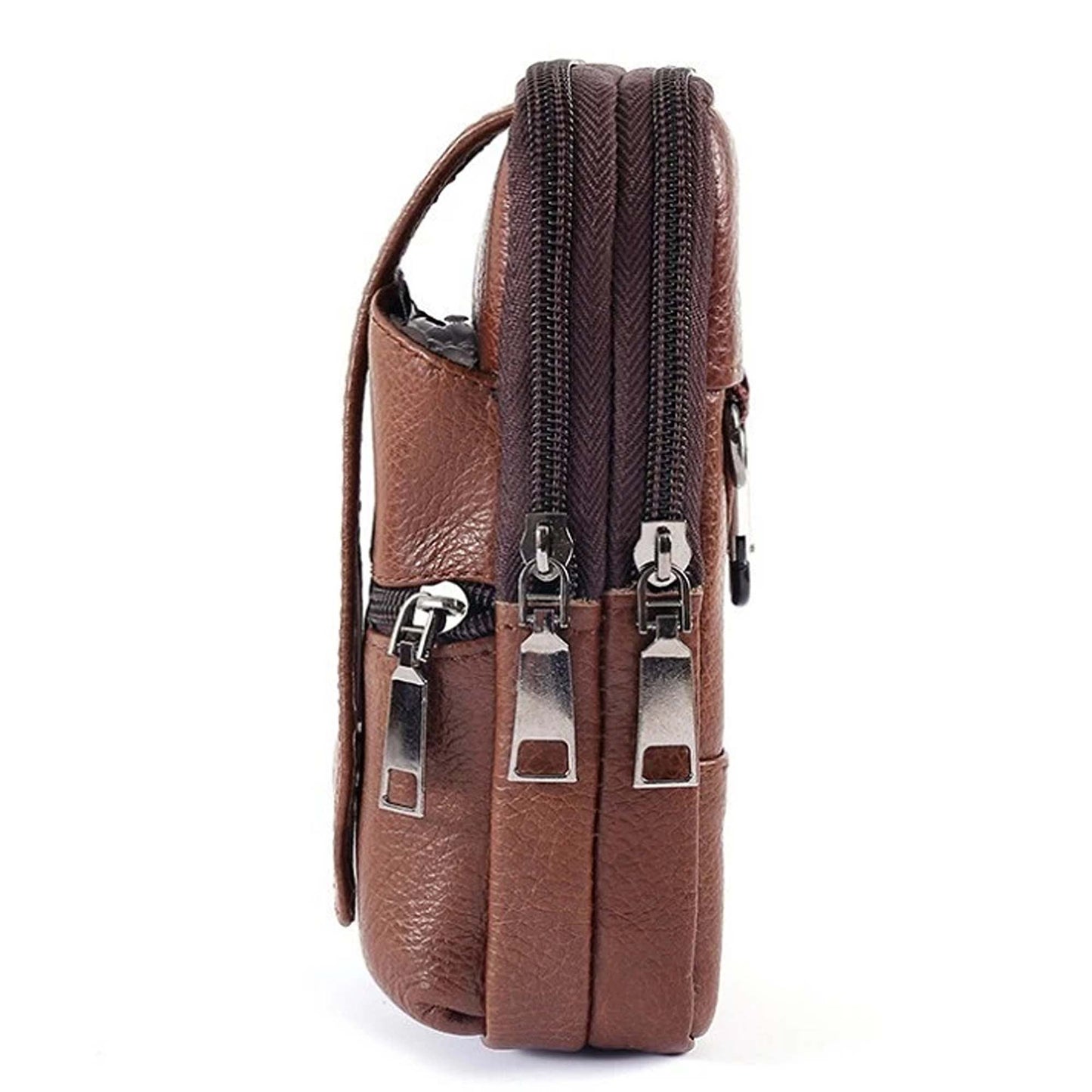 Brown Leather Mobile Phone Holster Belt Pouch for Men