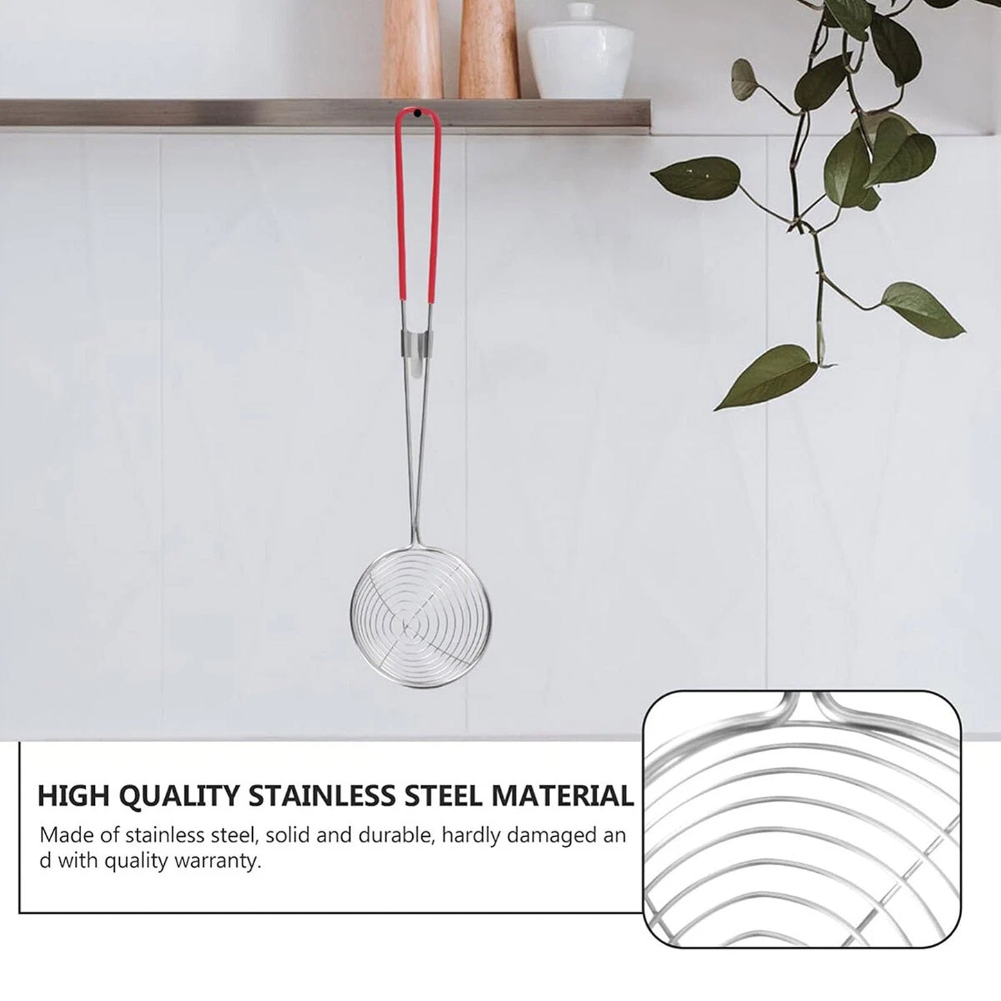 3x Kitchen Slotted Spoon Stainless Steel Filter Strainer for Cooking
