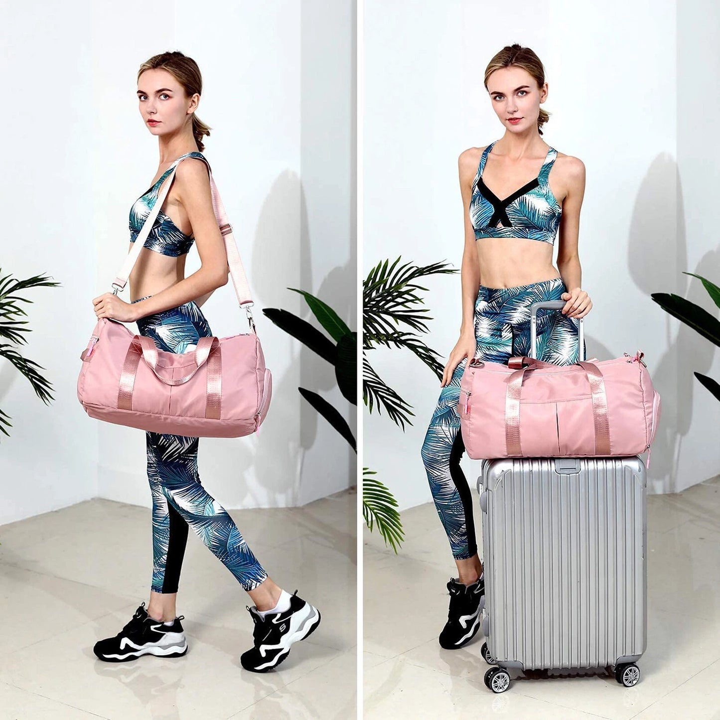 Large Capacity Travel Bag for Women Gym Sports Duffel with Shoulder Strap