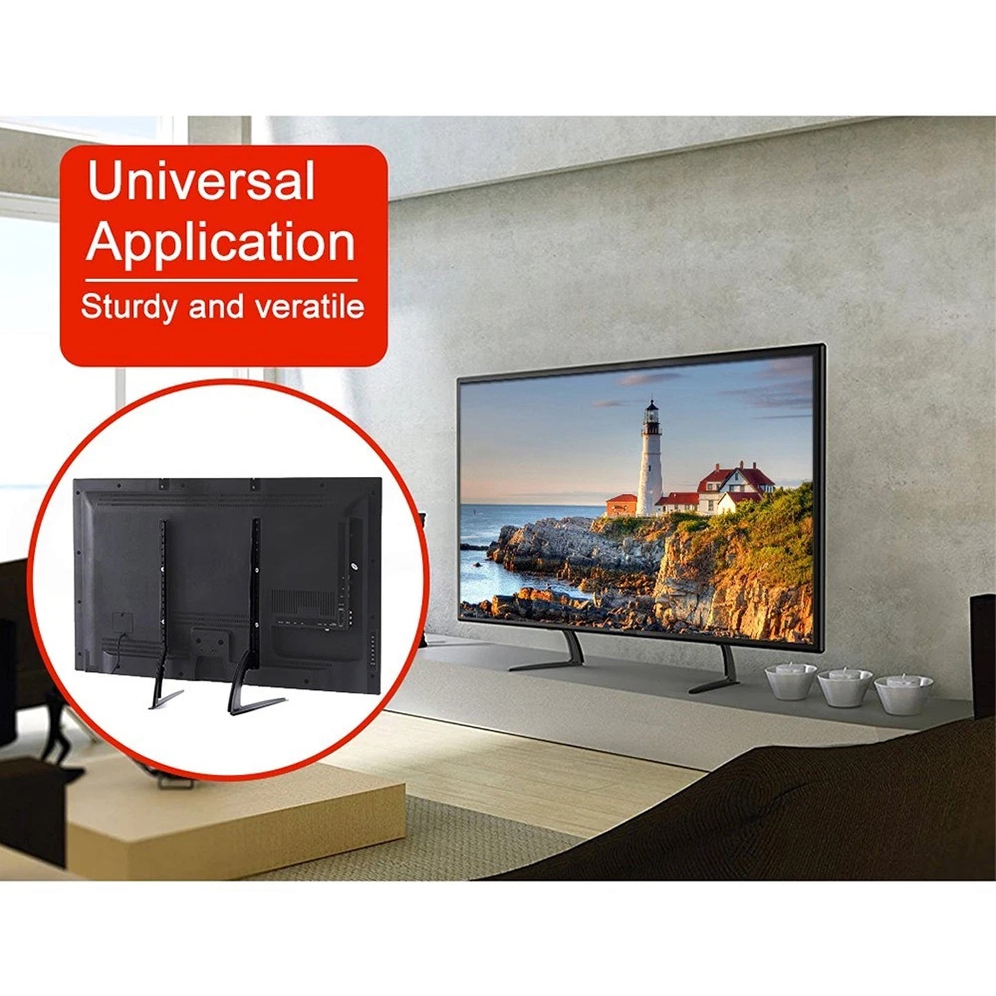 Universal Table Top TV Stand Bracket Base Pedestal Mount 32 to 70 Inch