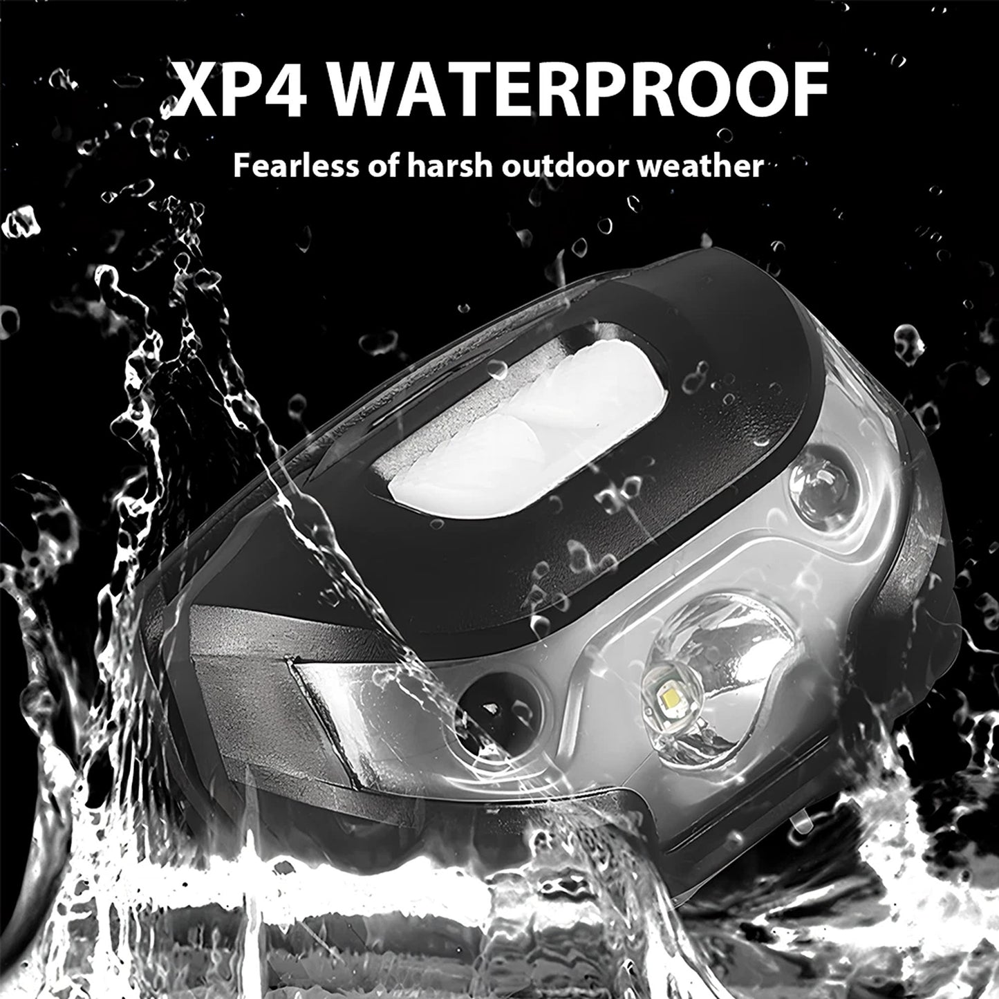 2 Pack Rechargeable LED Head Torch Headlight Lamp USB Camping