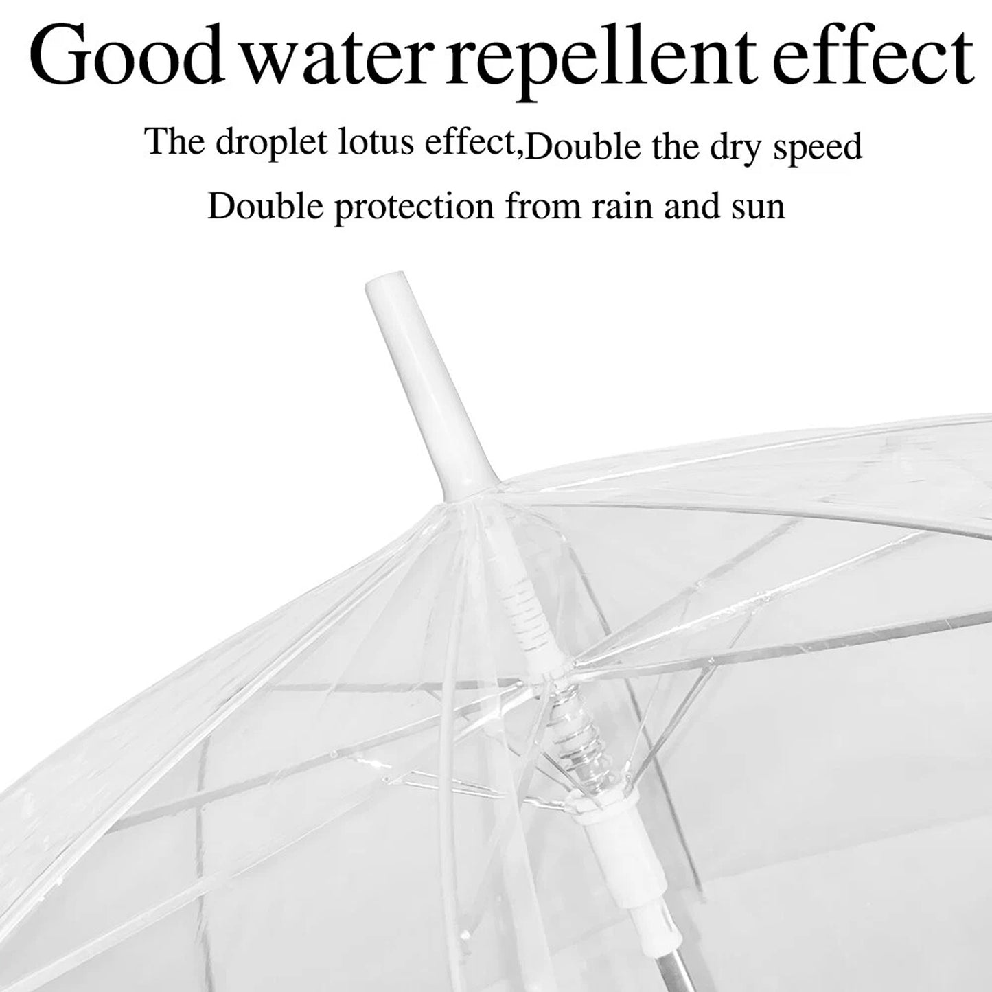 Clear Handle Dome Transparent Rain Umbrella Waterproof Semi Automatic