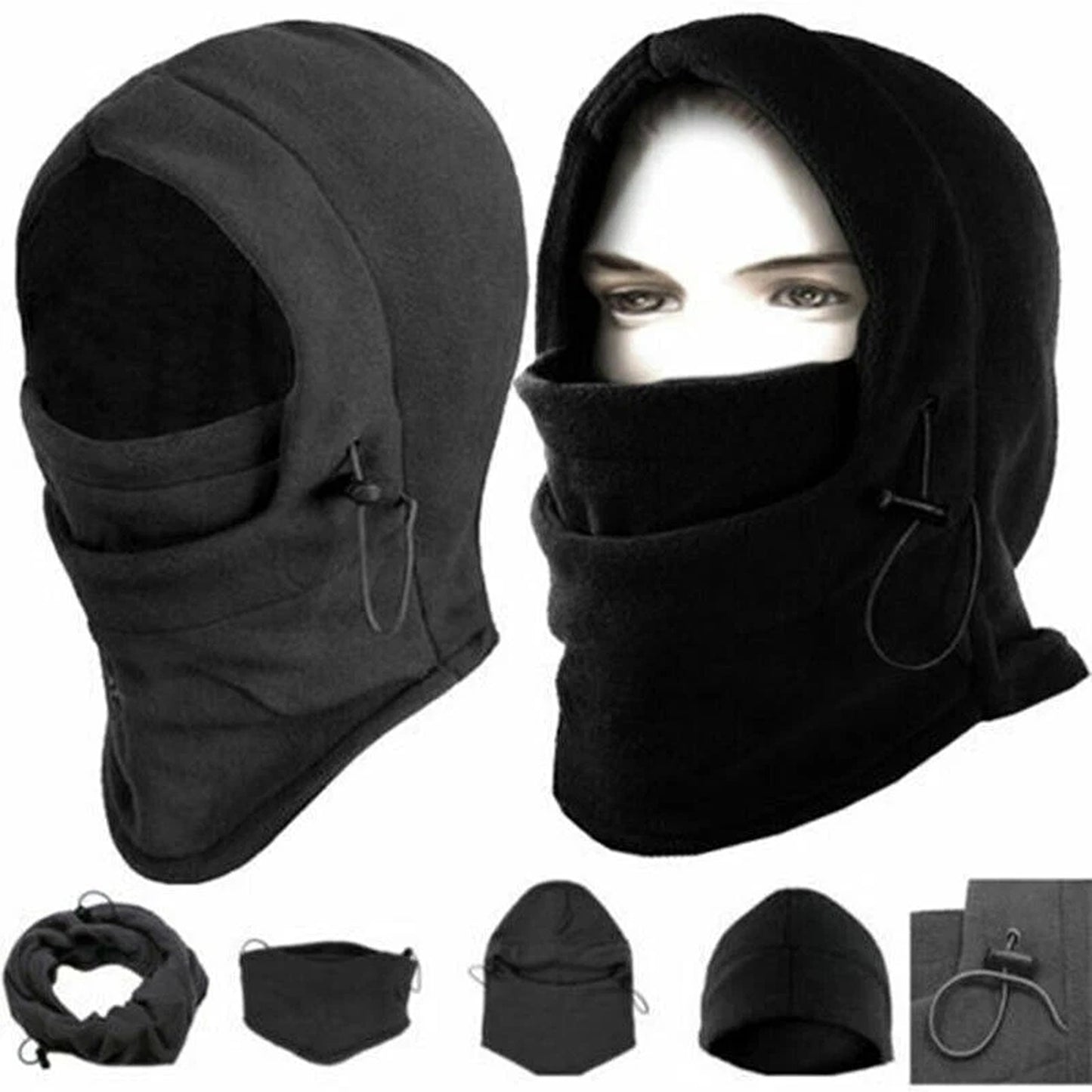 Winter Fleece Balaclava Face Mask Hood Hat Neck Warmer