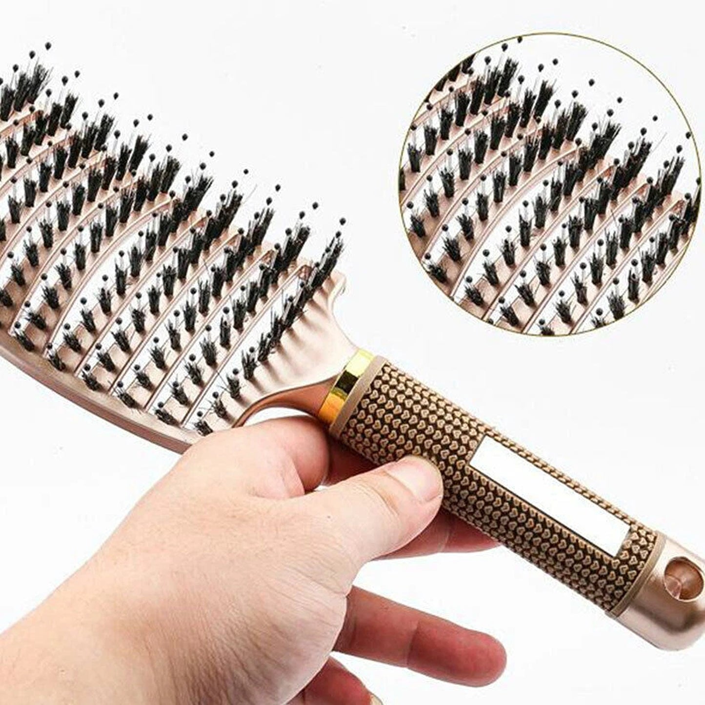 Detangling Hair Brush Nylon Bristle Boar Hair