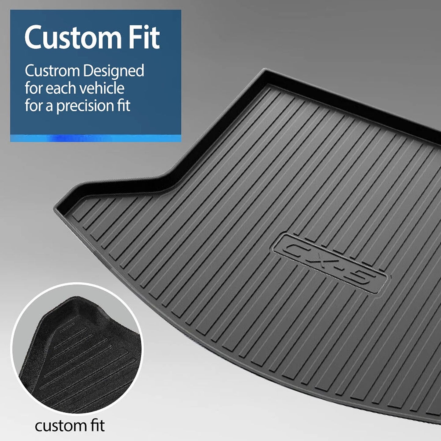 Heavy Duty Rubber Boot Liner for Mazda CX5 2017 to 2025