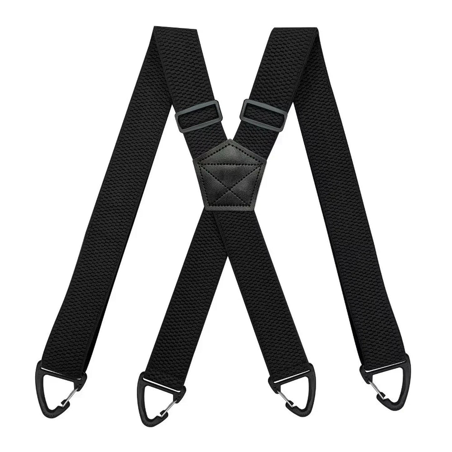 Black Heavy Duty Elastic Suspenders for Men Trouser Pants Braces