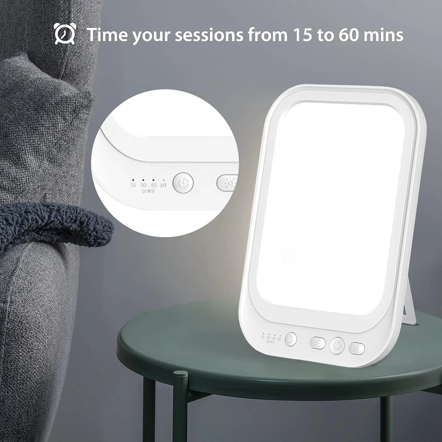 Slim Light Box for SAD Therapy 10000 Lux for Light Therapy Treatment