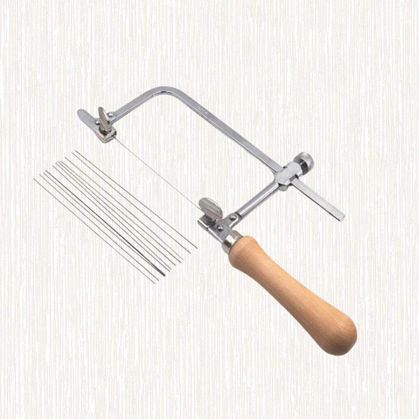 U Shaped Jewelers Saw Frame Mini DIY Jewelry Tool with 12 Blades