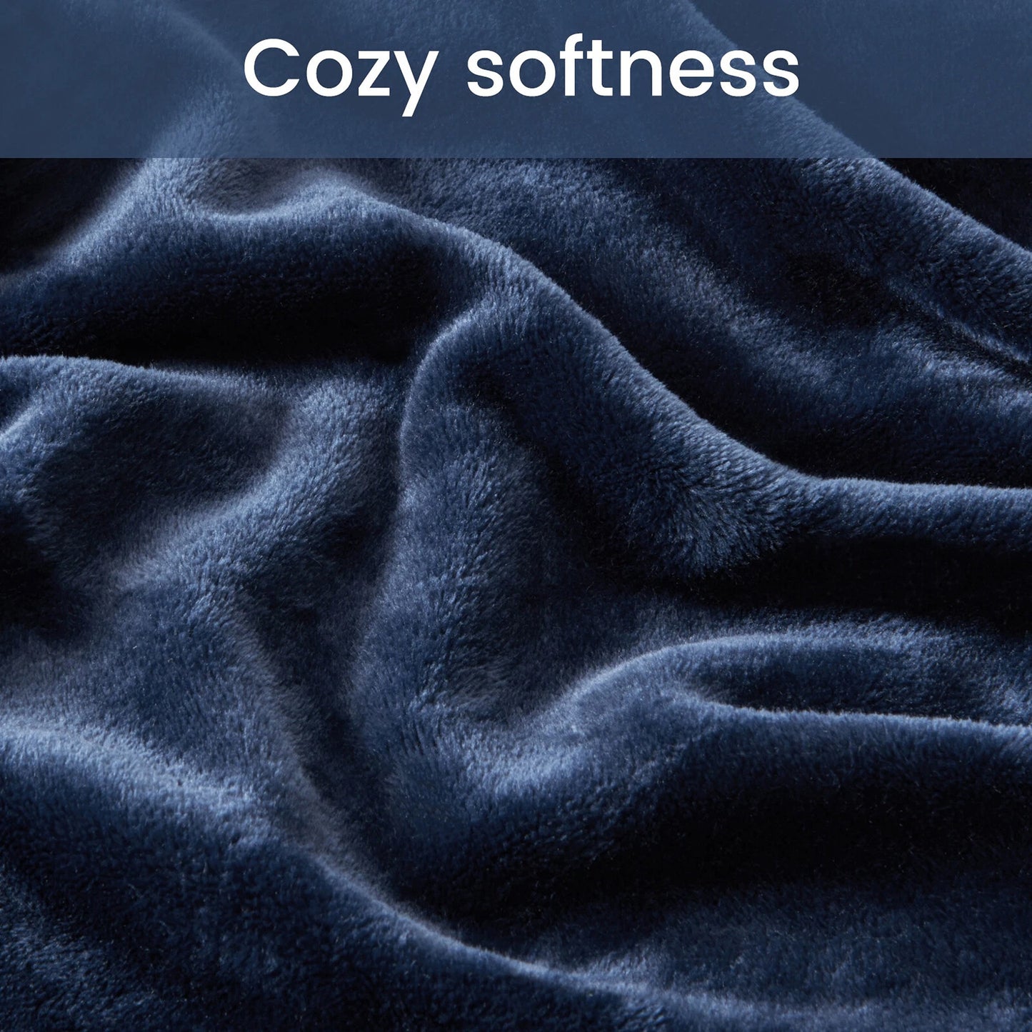 Flannel Fleece Bathrobe for Women and Men Lounge Dressing Gown - Navy