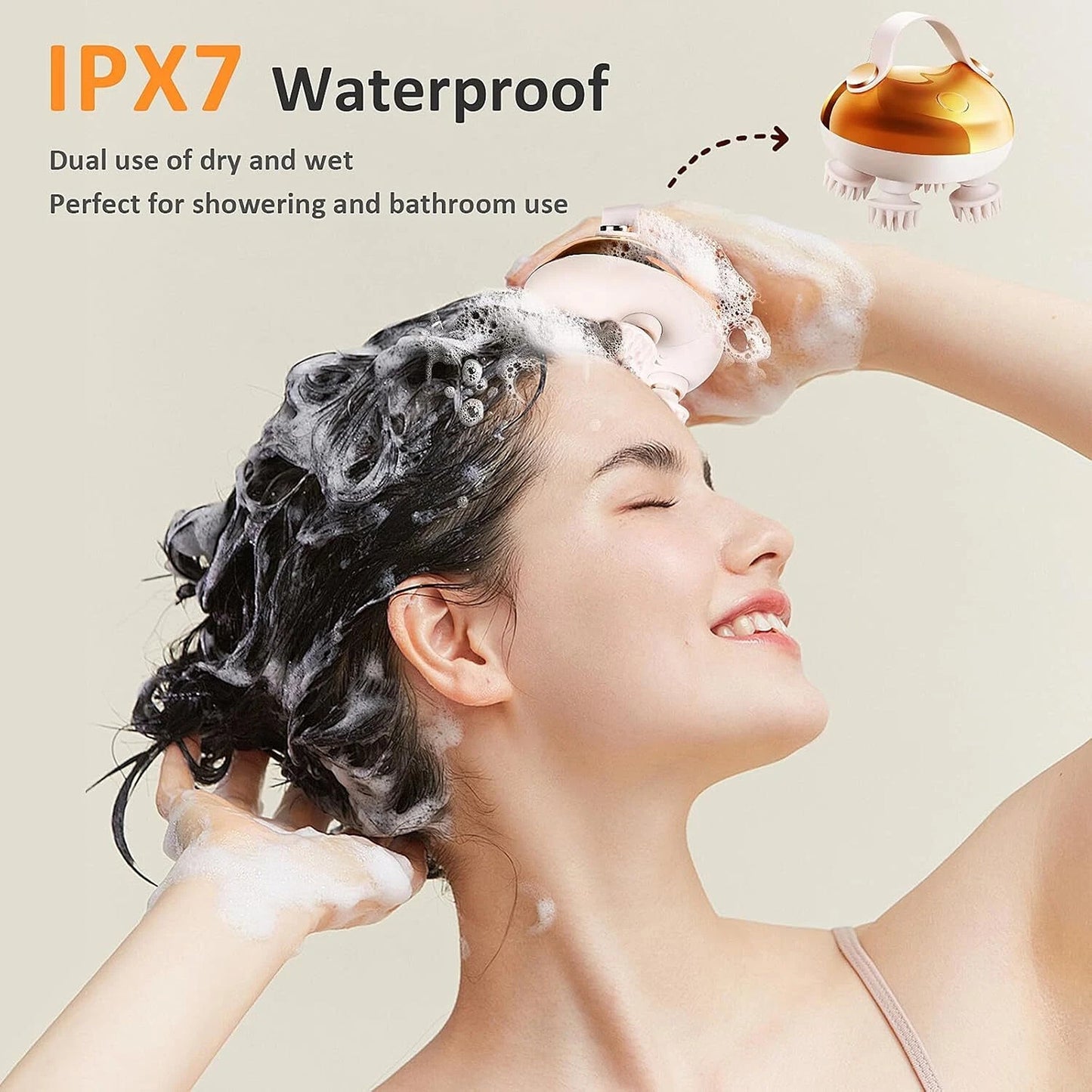 Electric Scalp Massager Waterproof Head and Hair Massage Tool