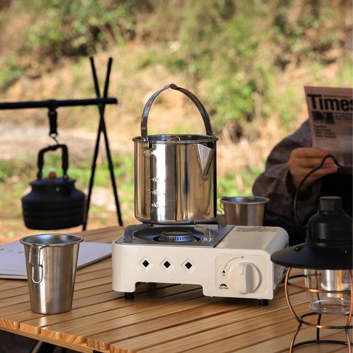 Camping Hanging Pot Portable Kettle Coffee Teapot
