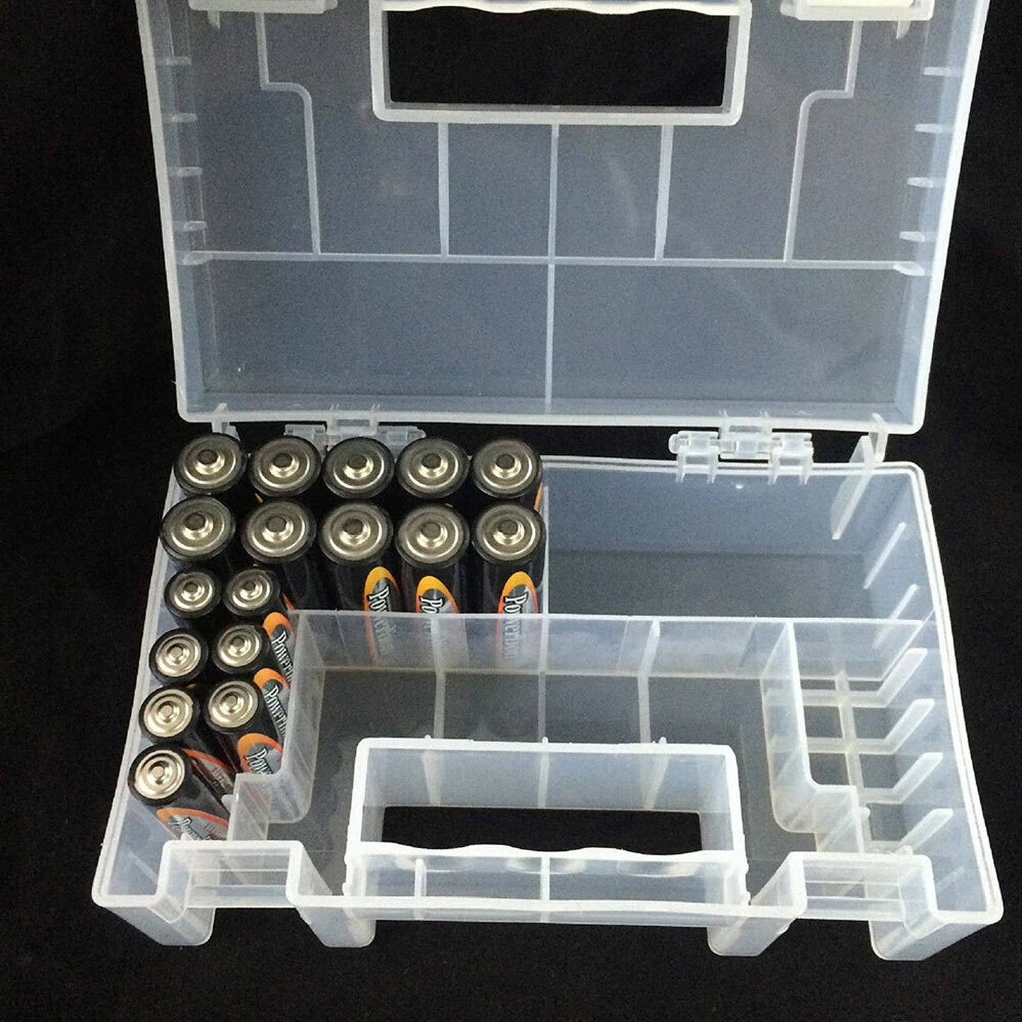Hard Plastic Battery Storage Case for AA and AAA Batteries