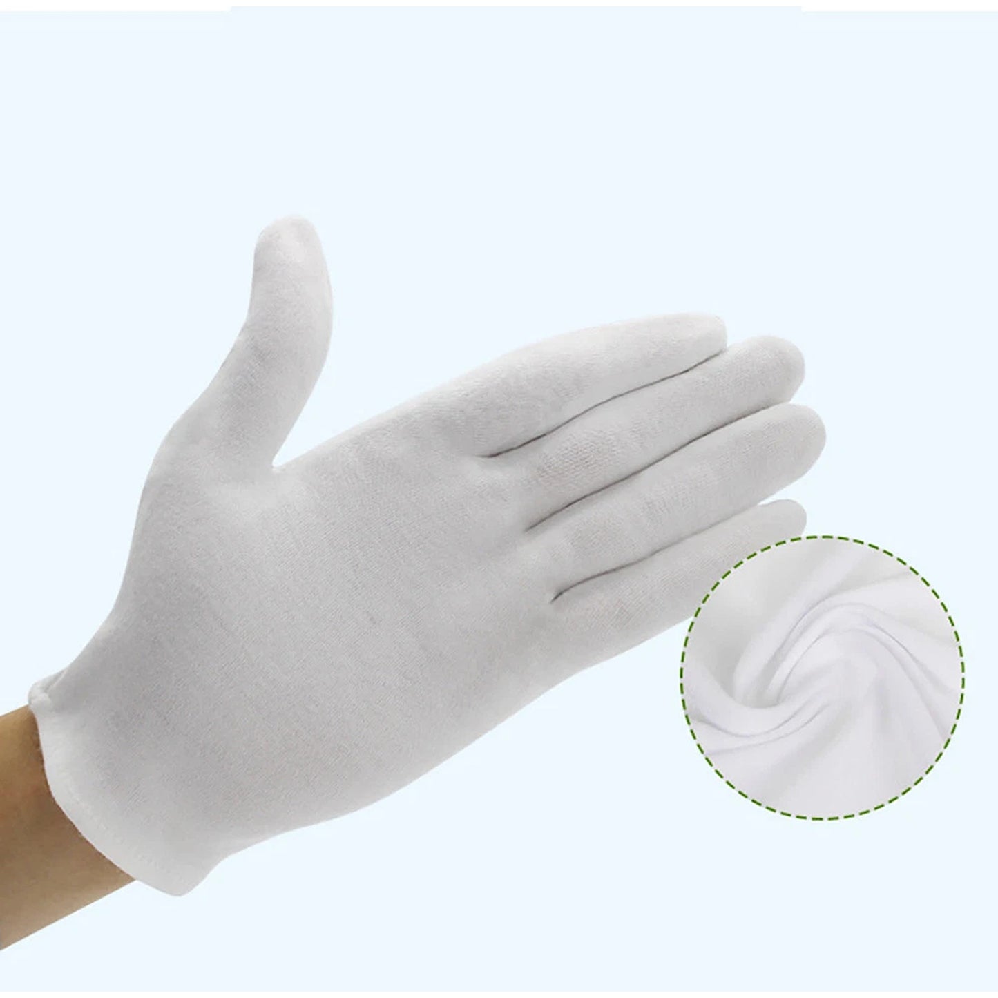 6 Pairs Soft White Cotton Gloves for Jewelry and Costume Handling