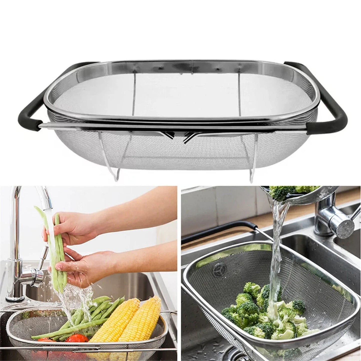 Kitchen Sink Drain Basket and Dish Rack Organizer