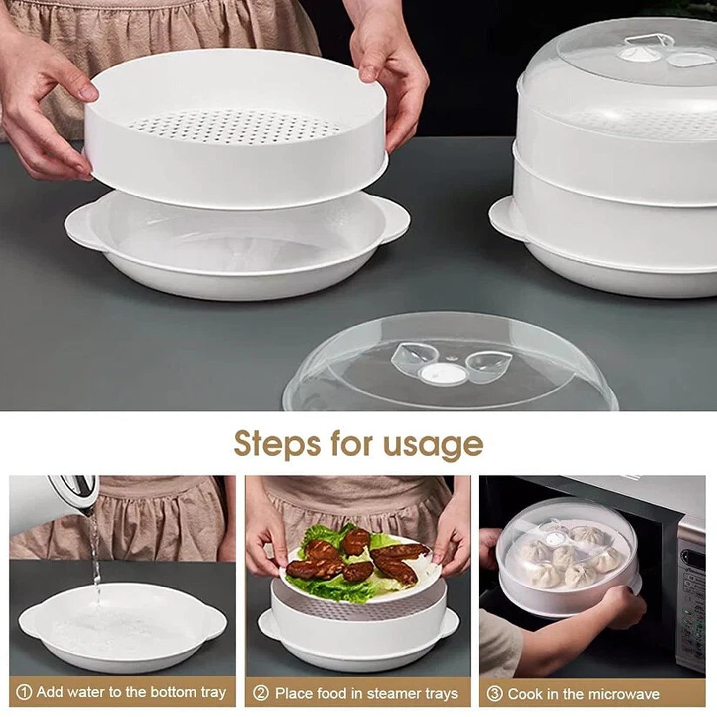 Double Layer Microwave Steamer for Quick and Healthy Cooking