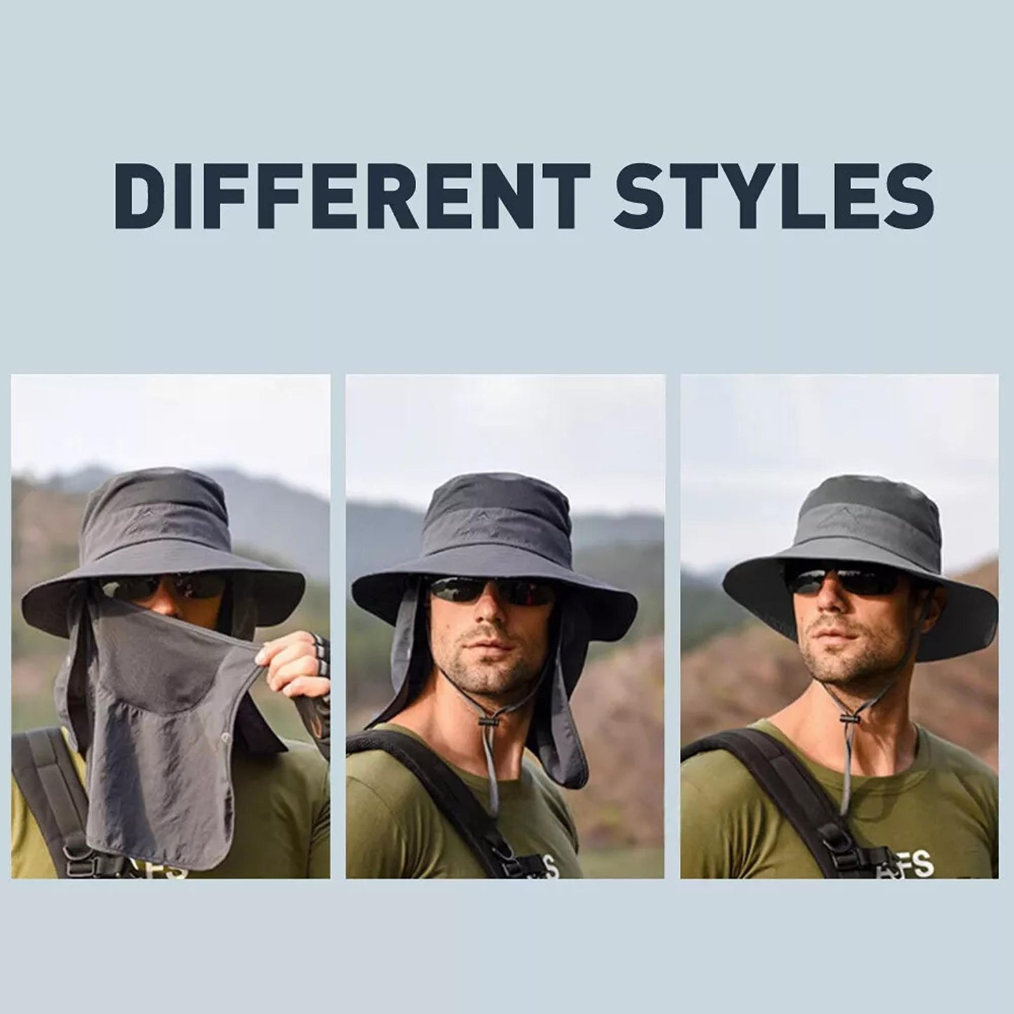 Sun Protection Hat with Neck Flap for Men and Women Hiking or Fishing